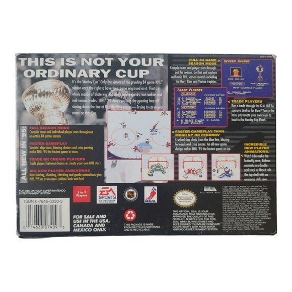 VINTAGE SNES EA NHL '95 Video Game with box and inserts - Picture 4 of 5